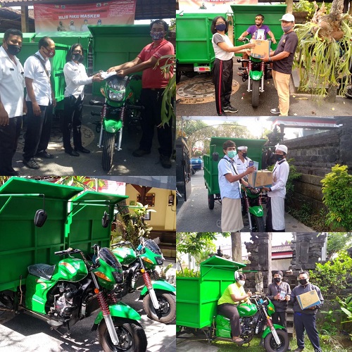 SERAH TERIMA BANTUAN MOCI KEPADA 4 BANJAR DI KELURAHAN KESIMAN 