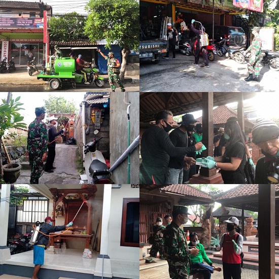 PENYEMPROTAN DISINFEKTAN SERENTAK DI WILAYAH BANJAR SE-KELURAHAN KESIMAN