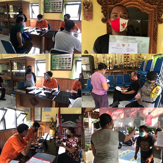 PENYERAHAN BANTUAN KEPADA WARGA TERDAMPAK COVID-19 DI KELURAHAN KESIMAN
