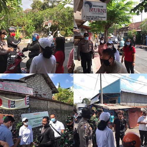 GIAT SIDAK MASKER DAN SOSIALISASI PROTOKOL KESEHATAN DI PASAR YADNYA